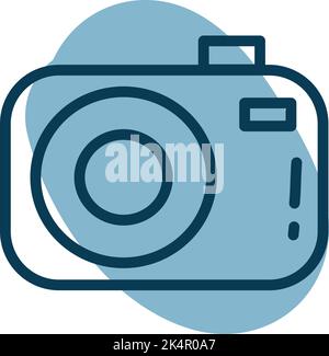 Study camera, illustration, vector on a white background. Stock Vector
