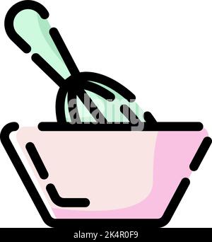 Bakery whisk, illustration, vector on a white background. Stock Vector