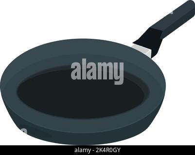 Professional frying pan, illustration, vector on a white background. Stock Vector
