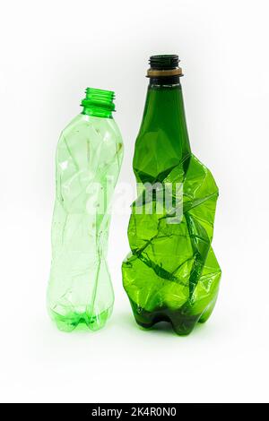 Plastic bottles isolated on white background. High quality photo Stock Photo