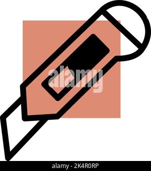 Digital scalpel, illustration, vector on a white background. Stock Vector