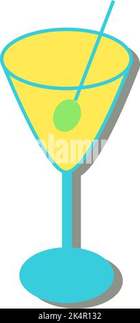 Birthday mojito, illustration, vector on a white background. Stock Vector