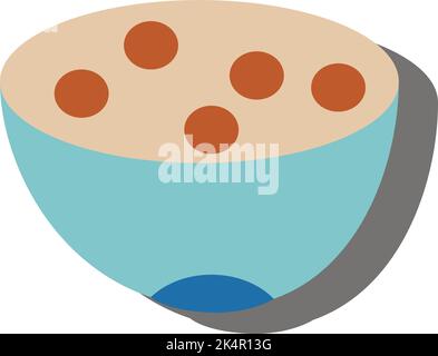 Breakfast cereal, illustration, vector on a white background. Stock Vector