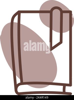 Book with page marker, illustration, vector on a white background. Stock Vector