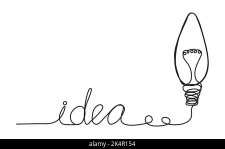 Metaphor of big idea in doddle, line style. Finding solution in business. Idea text in sketch style. Brainstorming concept vector. Creative thinking. Stock Vector