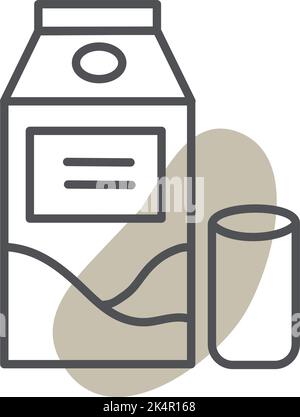 Milk carton, illustration, vector on a white background. Stock Vector