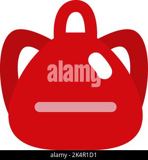 Red backpack, illustration, vector on a white background. Stock Vector
