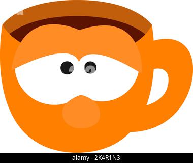 Simple orange cup, illustration, vector on a white background. Stock Vector