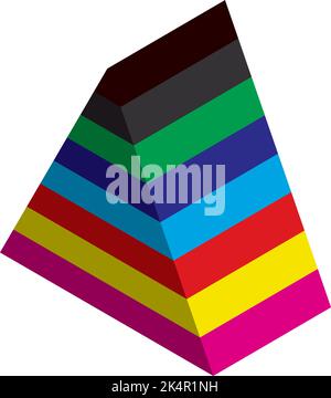 Pyramid diagram, illustration, vector on a white background. Stock Vector