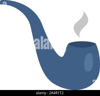 Fathers smoking pipe, illustration, vector on a white background. Stock Vector