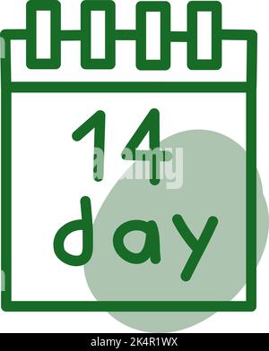 14 day quarantine, illustration, vector on a white background. Stock Vector