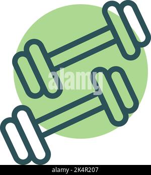 Gym dumbbells, illustration, vector on a white background. Stock Vector