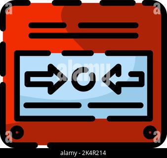 Firefighter emergency button, illustration, vector on a white background. Stock Vector
