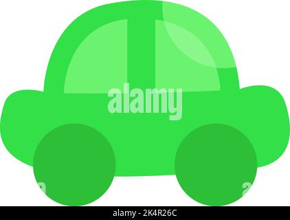 Green car, illustration, vector on a white background. Stock Vector
