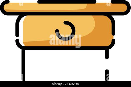 Wooden nightstand, illustration, vector on a white background. Stock Vector