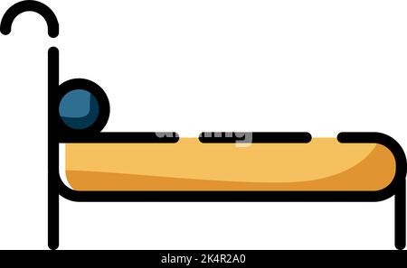 Sleeping bed, illustration, vector on a white background. Stock Vector