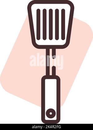 Kitchen spatula, illustration, vector on a white background. Stock Vector