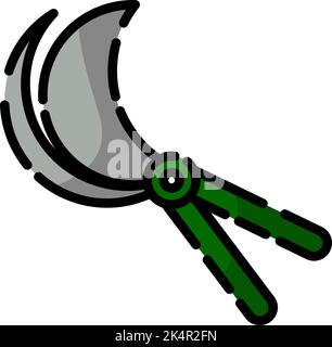 Gardening shears, illustration, vector on a white background. Stock Vector