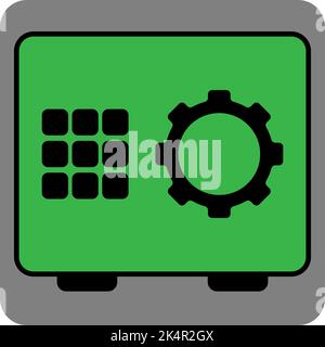 Finance safe, illustration, vector on a white background. Stock Vector