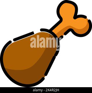 Chicken drum, illustration, vector on a white background. Stock Vector