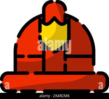 Firefighter helmet , illustration, vector on a white background. Stock Vector