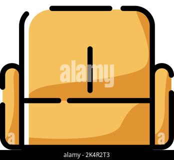 Yellow sofa, illustration, vector on a white background. Stock Vector