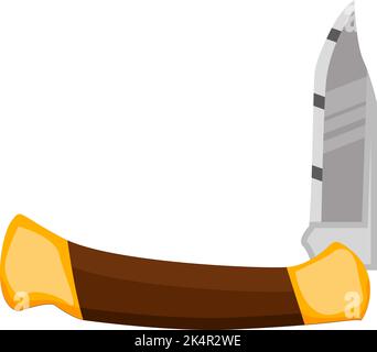 Folding knife, illustration, vector on a white background. Stock Vector