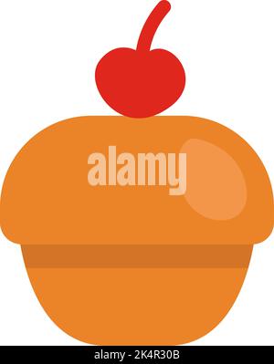 Gastronomy muffin , illustration, vector on a white background. Stock Vector