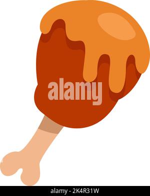 Gastronomy chicken drum , illustration, vector on a white background. Stock Vector