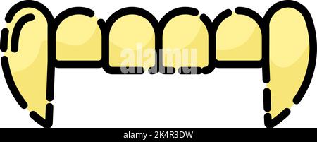 Halloween vampire teeth, illustration, vector on a white background. Stock Vector