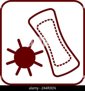 Period pad, illustration, vector on a white background. Stock Vector