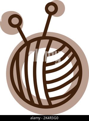 Knitting hobby, illustration, vector on a white background. Stock Vector