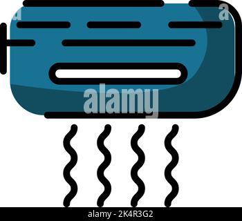 Household air conditioner, illustration, vector on a white background. Stock Vector