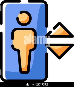 Hotel elevator, illustration, vector on a white background. Stock Vector