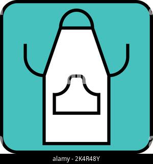 Kitchen apron, illustration, vector on a white background. Stock Vector