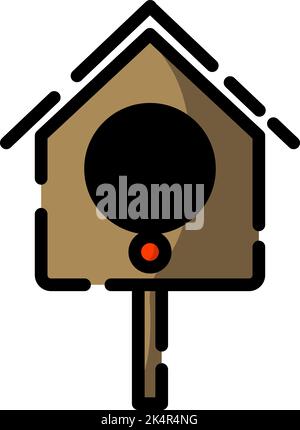 Garden birdhouse, illustration, vector on a white background. Stock Vector