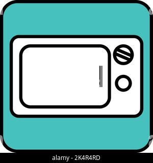 Kitchen microwave, illustration, vector on a white background. Stock Vector