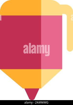 Literature pink pen, illustration, vector on a white background. Stock Vector