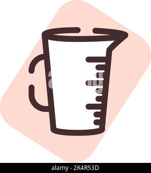 Kitchen measuring cup, illustration, vector on a white background. Stock Vector