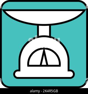 Kitchen scale, illustration, vector on a white background. Stock Vector