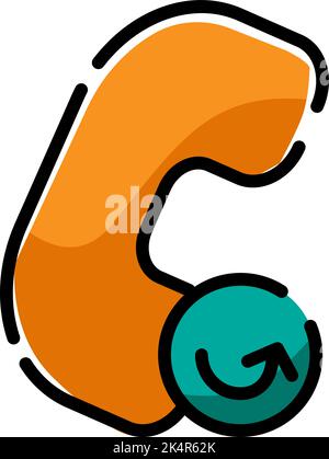 Mobile outgoing call, illustration, vector on a white background. Stock Vector