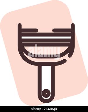 Kitchen peeler, illustration, vector on a white background. Stock Vector