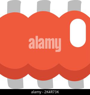 Fried ribs, illustration, vector on a white background. Stock Vector