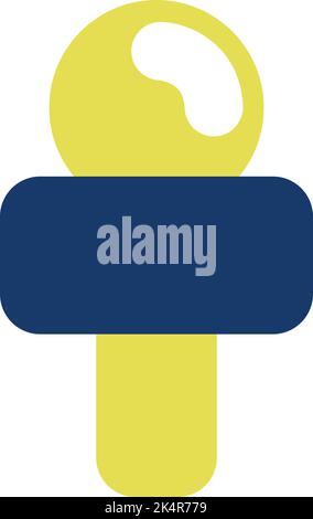 Yellow news microphone, illustration, vector on a white background. Stock Vector