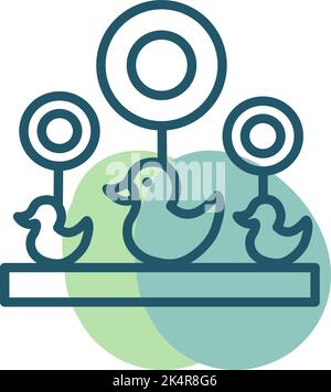 Amusement park carousel, illustration, vector on a white background. Stock Vector