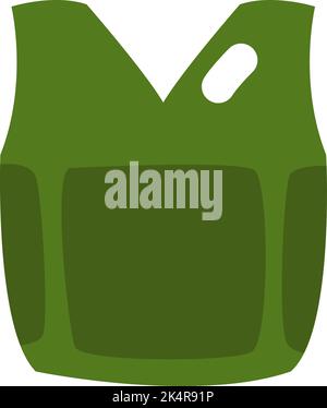 Military green vest, illustration, vector on a white background. Stock Vector
