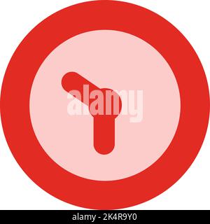 Red clock, illustration, vector on a white background. Stock Vector