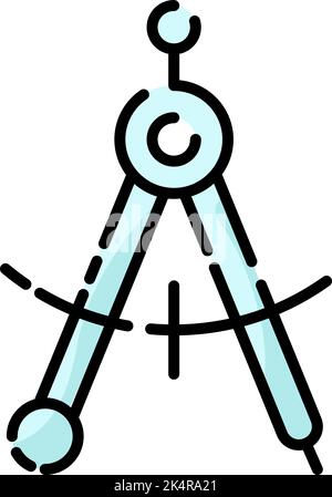 Geometry compass, illustration, vector on a white background. Stock Vector