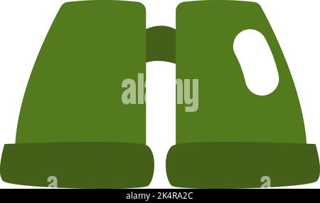 Military green binoculars, illustration, vector on a white background. Stock Vector