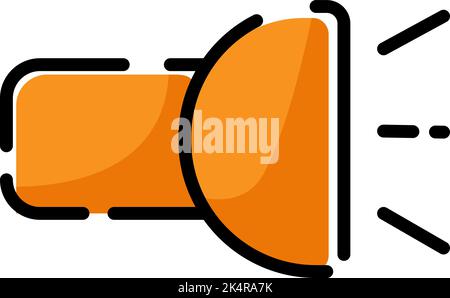 Mobile flashlight, illustration, vector on a white background. Stock Vector
